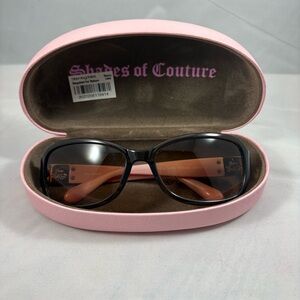 JUICY COUTURE Shades of Couture Pink/Black Sunglasses with Case